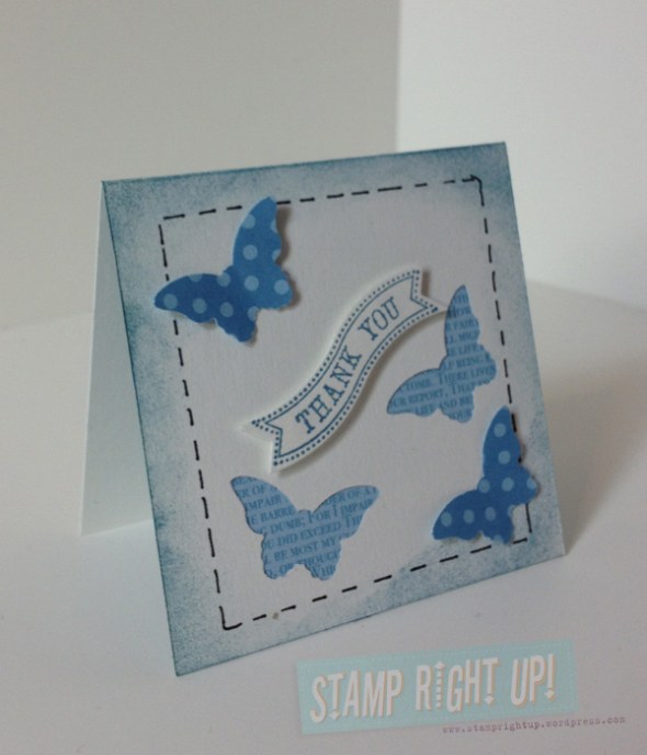 3x3 Note Card Gift - Bitty Butterfly Punch & Marina Mist DSP