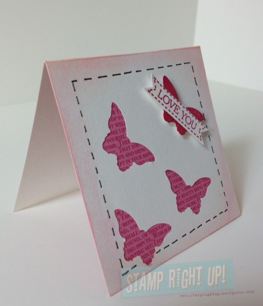 3x3 Note Card Gift - Bitty Butterfly Punch • Rose Red DSP • Itty Bitty Banners