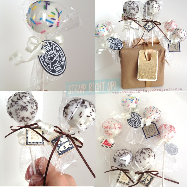 Cake Pops with Stampin Up for Father's Day gift treat 