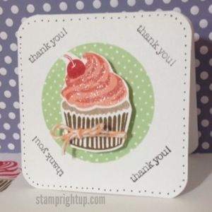 Thank You Cupcake Note Crd - Simon Says Stamp July Card Kit