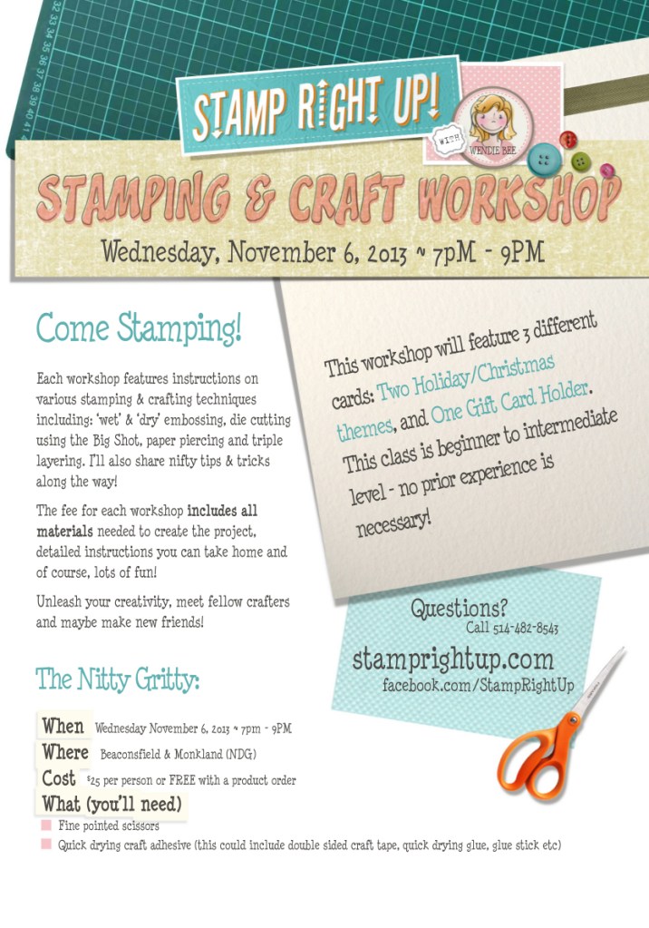 Montreal Rubber Stamping Card Making Workshop