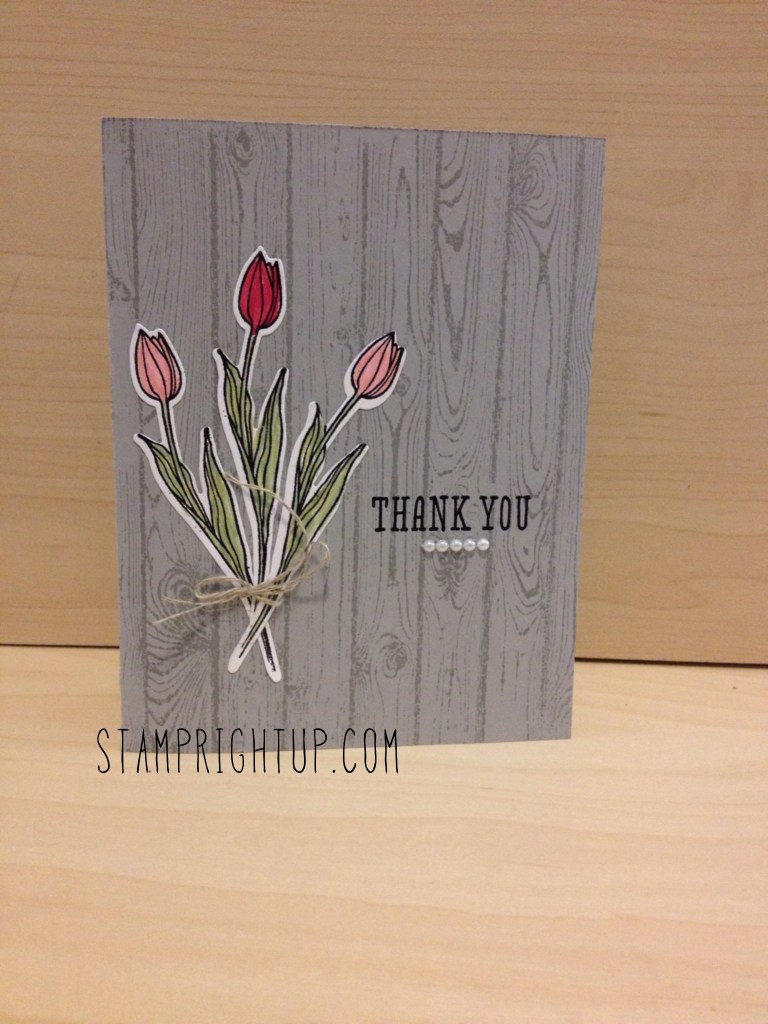 Backyard Basics Tulips & new Hardwood background stamp