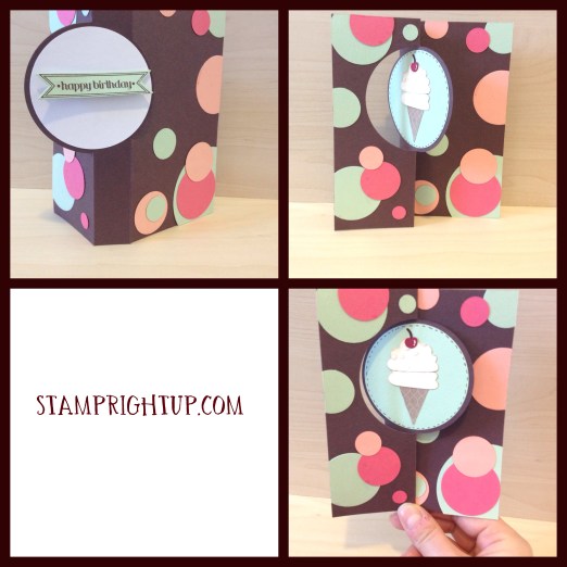 Cupcake punch Ice Cream Retro Polka Dots Stampin Up Swing Flip It