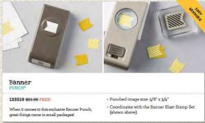 Coordinating punch for Banner Blast stamp set free during Sale-A-Bration 2014