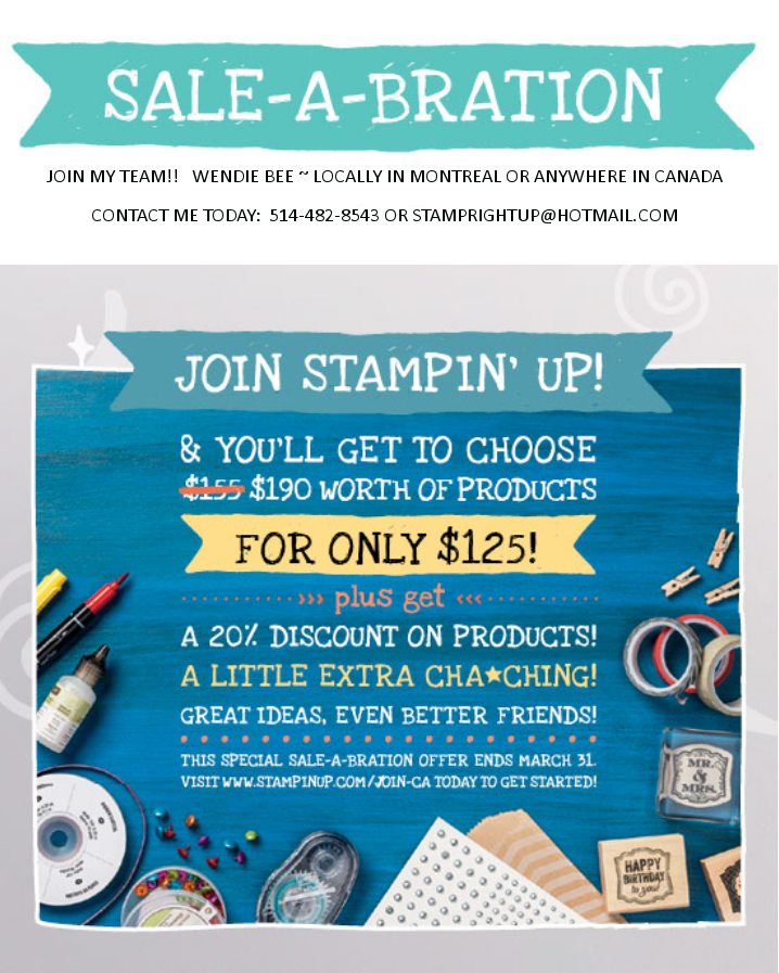 Sale-A-Bration with Wendie Bee  - join my in Montreal or anywhere in Canada!!