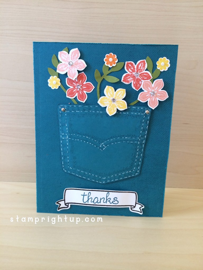 Stampin Up Petite Petals in Denim Pocket by Wendie Bee Stamp Right Up