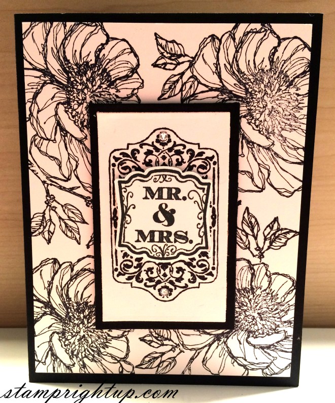 Bloom With Hope, Chalk Talk Black & White Classic Wedding Card by Wendie Bee of Stamp Right Up