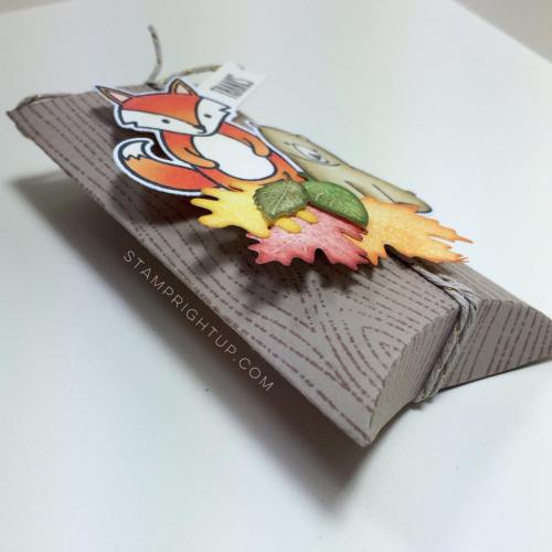 Lawn Fawn_Pillow Box Die_ Party Animal_Thanksgiving_Pumpkin Spice Latte Coffe Card Holder_Wendie Bee_Stamp Right Up_macro