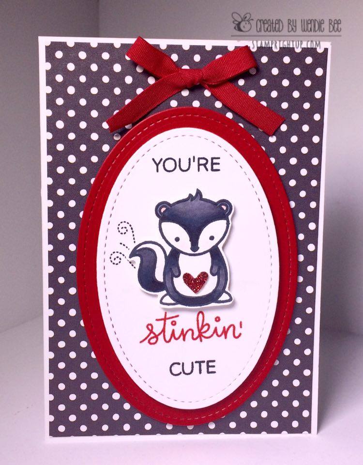 Lawn Fawn Stinkin Cute Skunk Valentines Day by Wendie Bee of Stamp Right Up