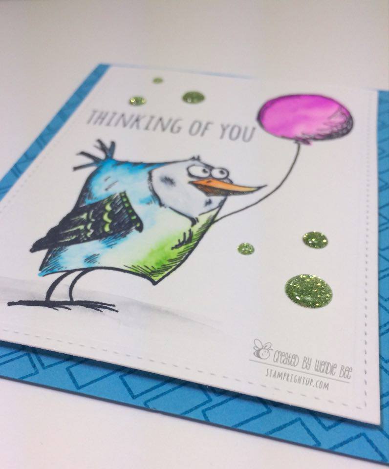 Tim Holtz Bird Crazy Talk Kuratake Clean Color Real Brush Pen Watercolor Easy Card Stamp Right Up