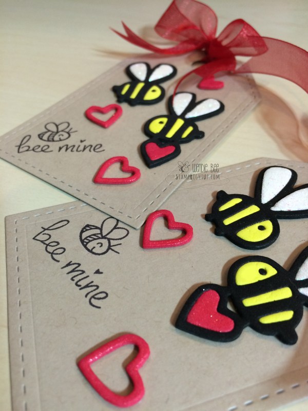 Paper Smooches Lawn Fawn Bee Mine Valentine's Day Candy Tag Pouch by Wendie Bee of Stamp Right Up