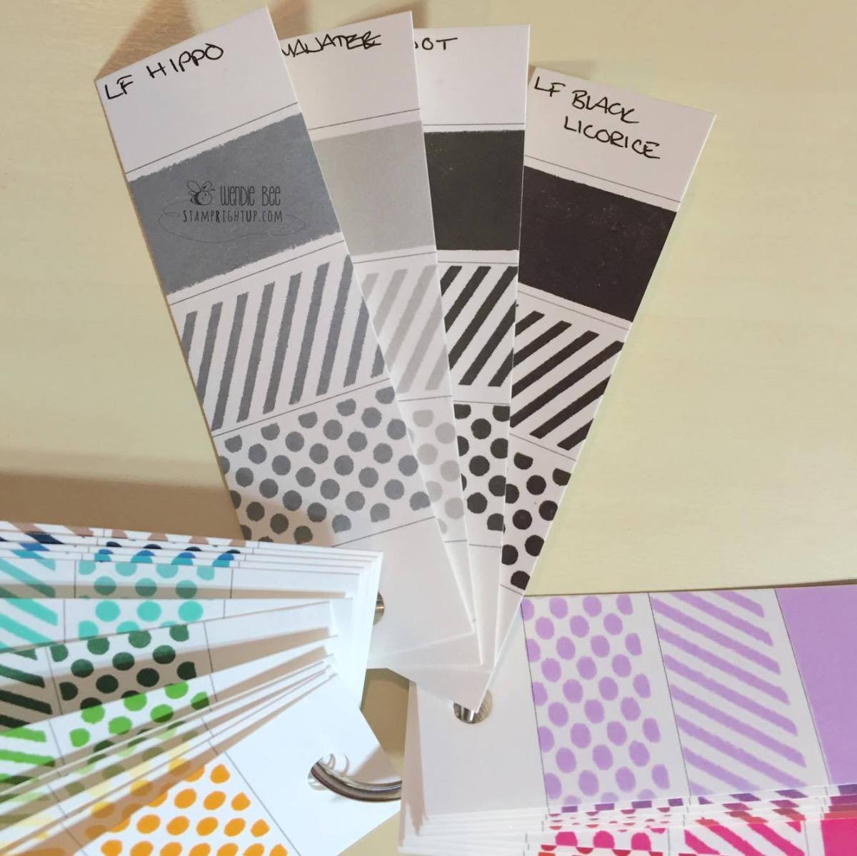 Lawn Fawn Dye Ink Pad Greys Neutrals Collection Swatches Review Manatee Hippo Soot Black Licorice_Wendie Bee_Stamp Right Up_Canada