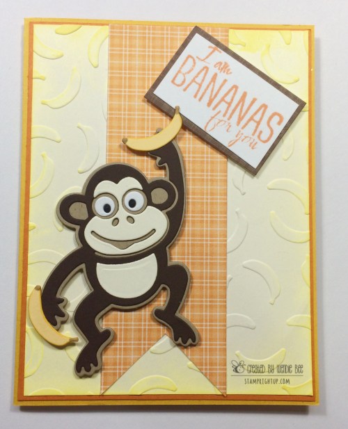 Elizabeth Craft Designs JINKS THE MONKEY card Wendie Bee Stamp Right Up