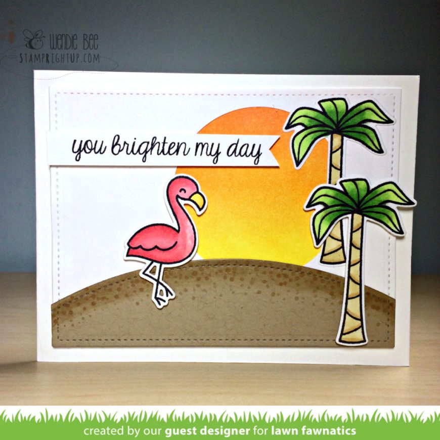 Lawn Fawn_Fawntatics_Wendie Bee_Stamp Right Up_Flamingo Together_Summertime Charm