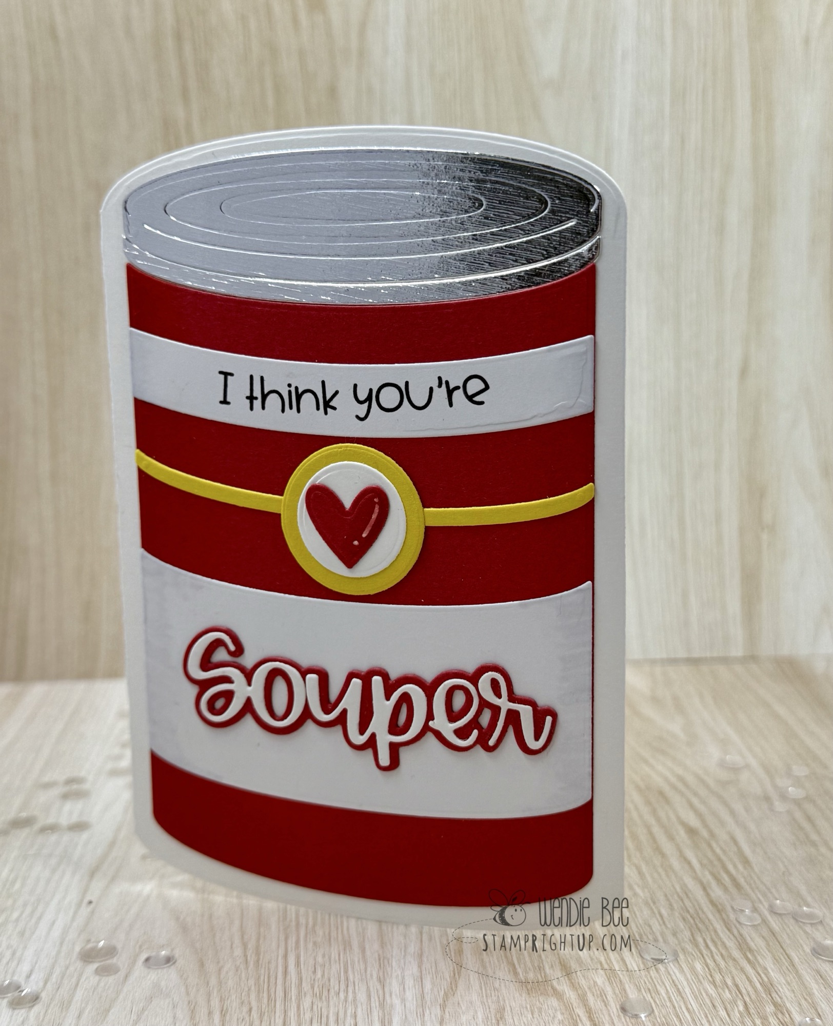 Trinity Stamps Souper Soup Can Shaped Get Well Card Stamp Right Up!